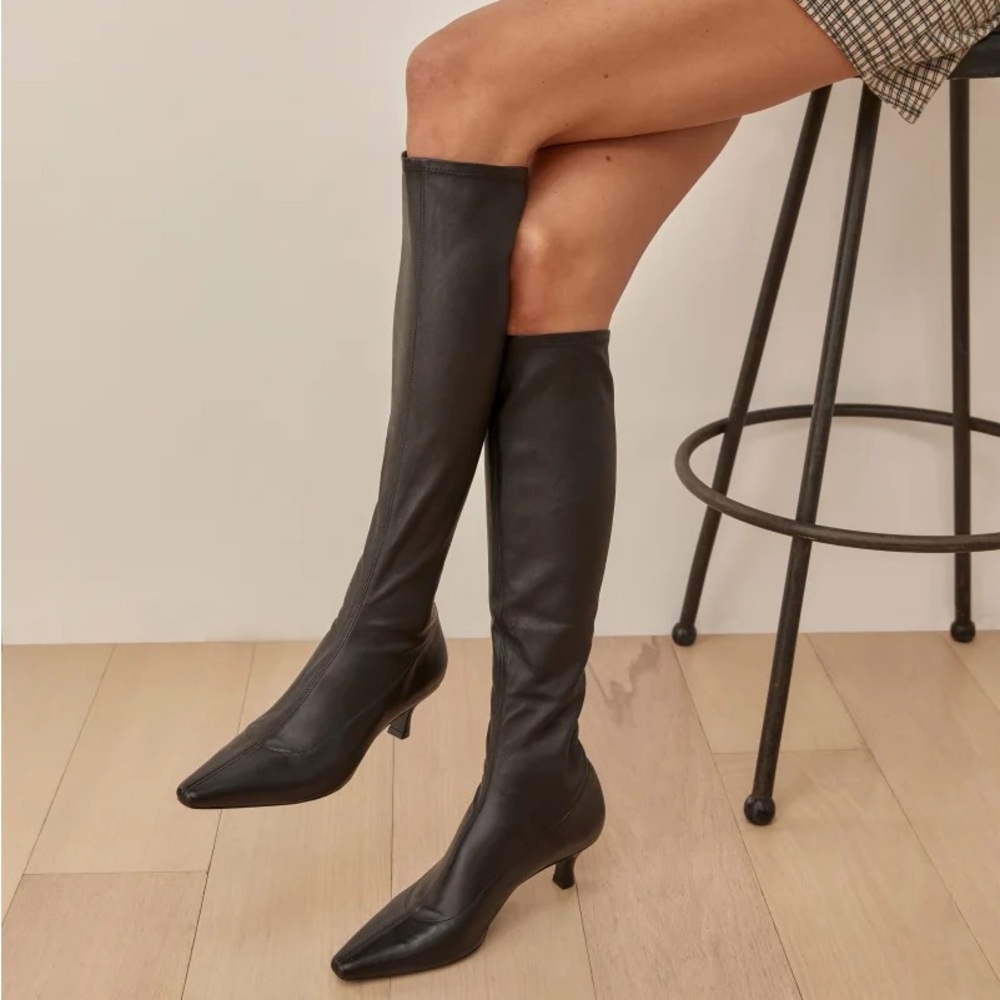 Reformation Otis Leather Boots Size 10
